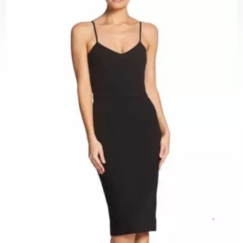 DRESS THE POPULATION SPAGHETTI STRAP BLACK DRESS- Size Large